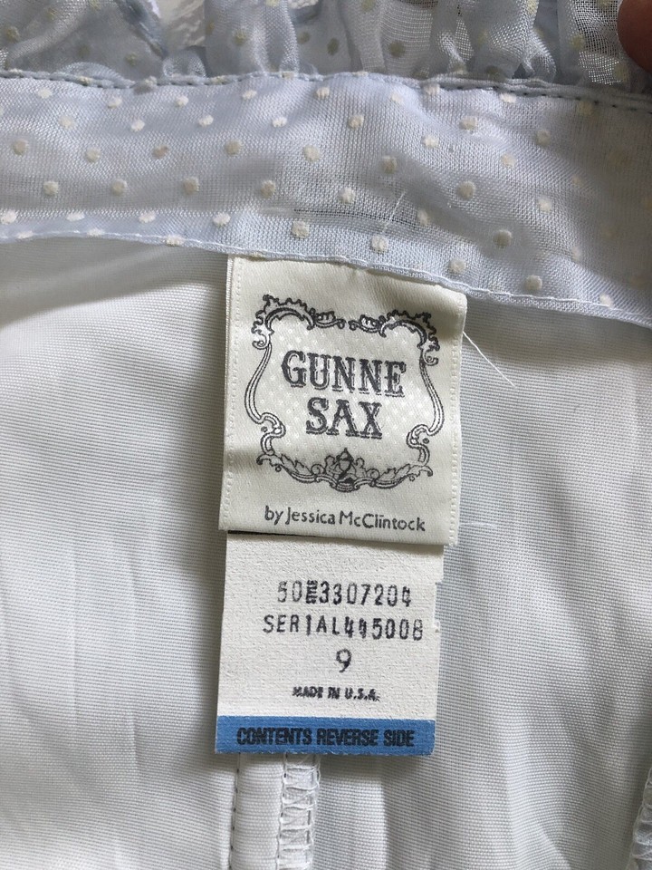 Vintage Gunne Sax Blue Dot Corset Dress Size 9 GUC eBay