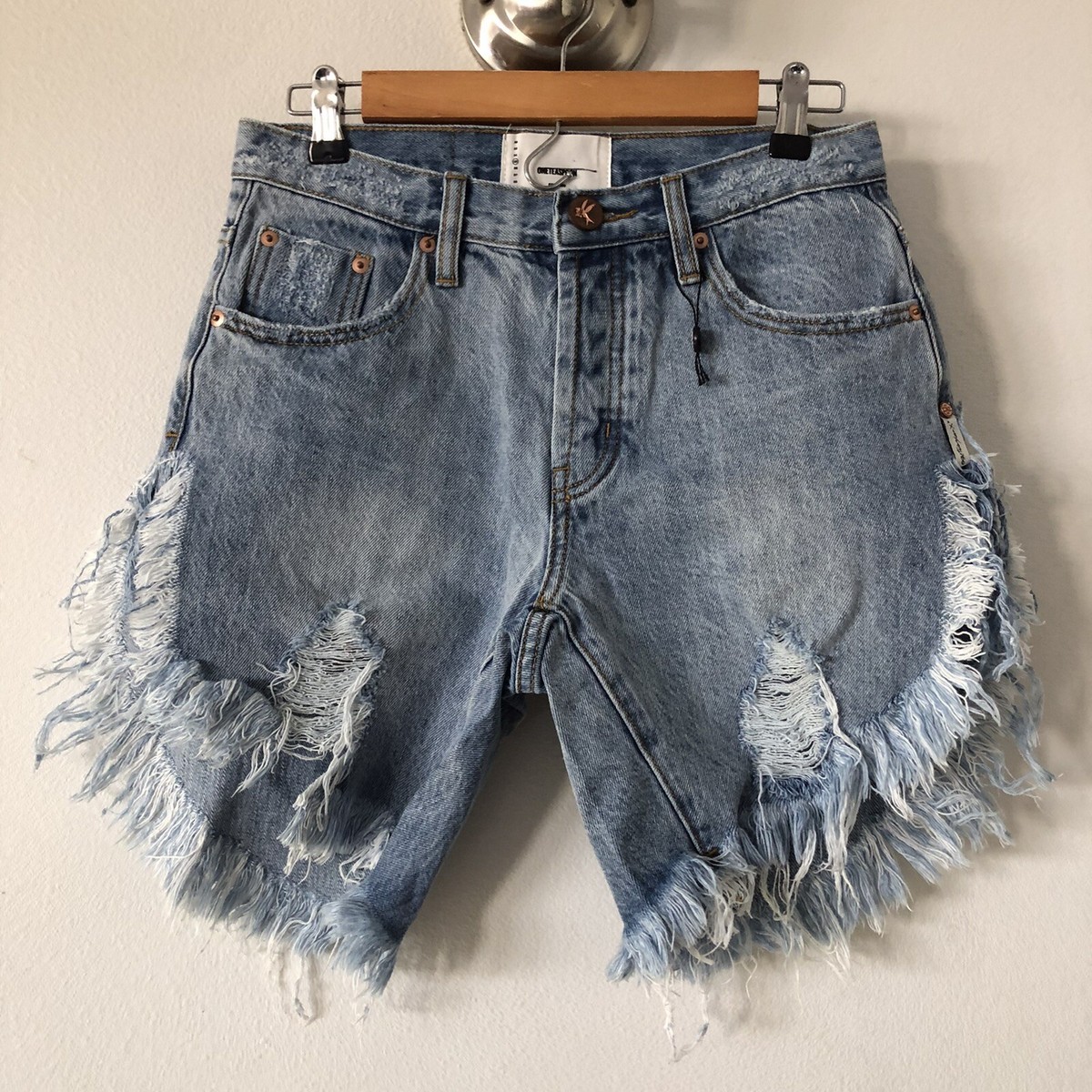 One Teaspoon Women's Size 25 Frankie's Denim Shorts Cotton Denim