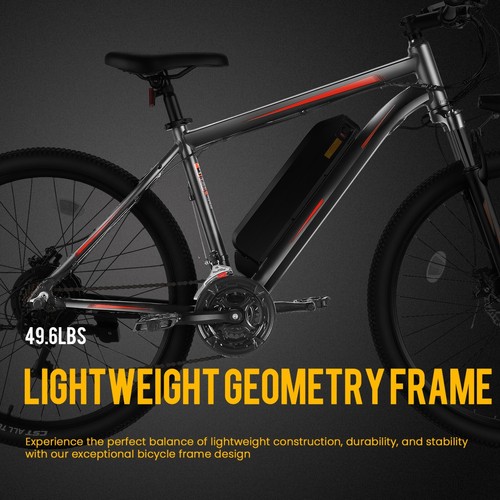 Electric Bike for Adults 26'' Mountain Bicycle 21 Speed City Commuter Ebike # - Picture 18 of 28