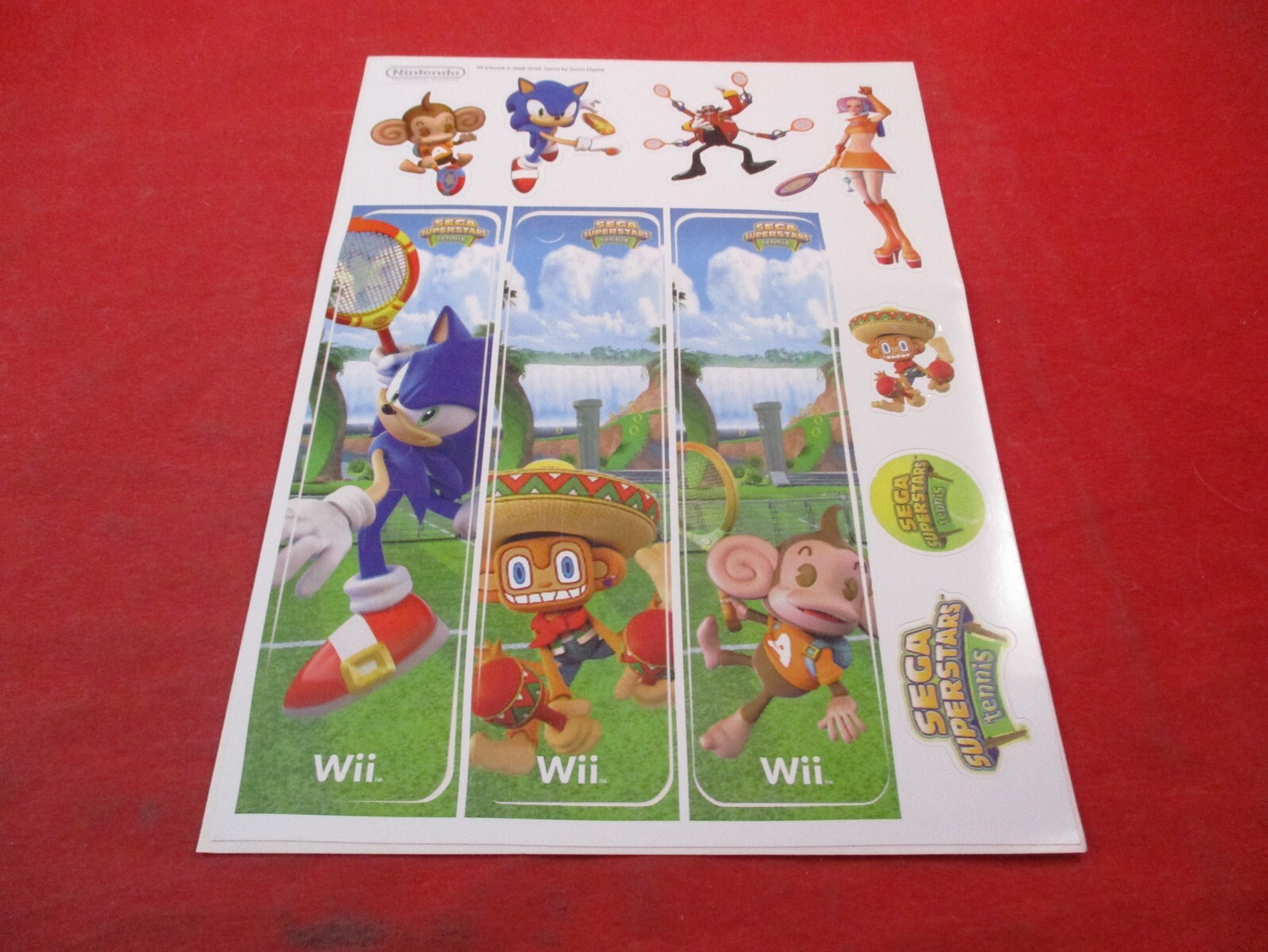 Sega Superstars Tennis Nintendo Wii Promo Controller/Console Skin Sticker Sonic-image