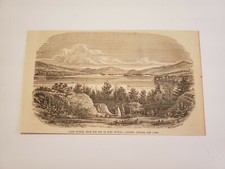Lake George From Fort George Caldwell Village New York c. 1854 Engraving (G5