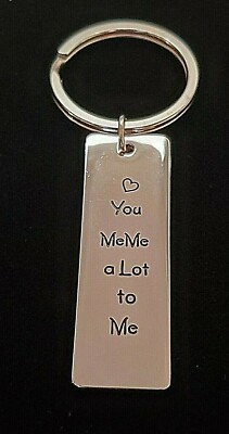 EILYGEN You MeMe a Lot to Me Stainless Steel Keychain Couples Love Relationship
