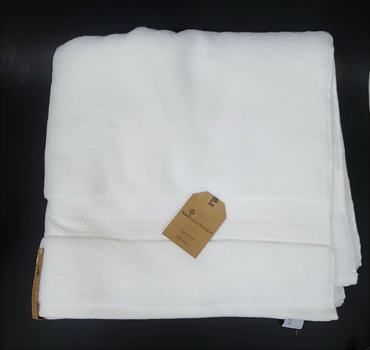 ECOEXISTENCE WHITE SOLID FLUFFY COTTON BATH SHEET,HAND TOWEL OR 4 WASHCLOTHS