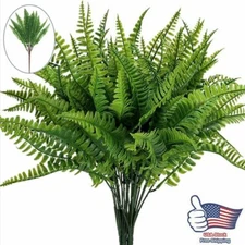 Plastic Lifelike Artificial Fern Foliage Bush Plants Indoor Outdoor Home Decor
