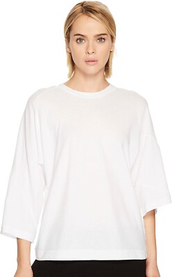 は Y's by Yohji Yamamoto 184311 Womens 3/4 Sleeve Cotton T-Shirt