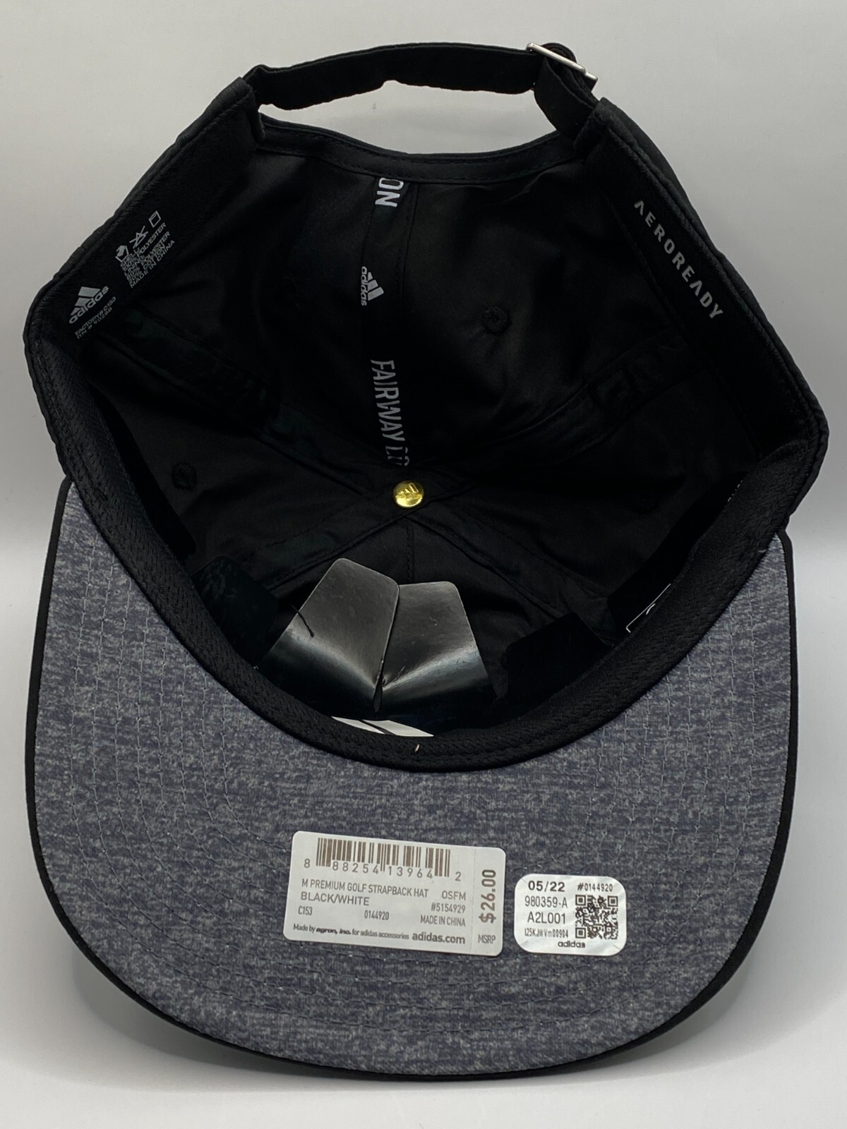 Men's adidas Premium Strapback Golf Hat Adjustable Black eBay