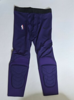 NIKE PRO 3/4 COMPRESSION PADDED TIGHTS Mens Large NBA Basketball Lakers Team Iss