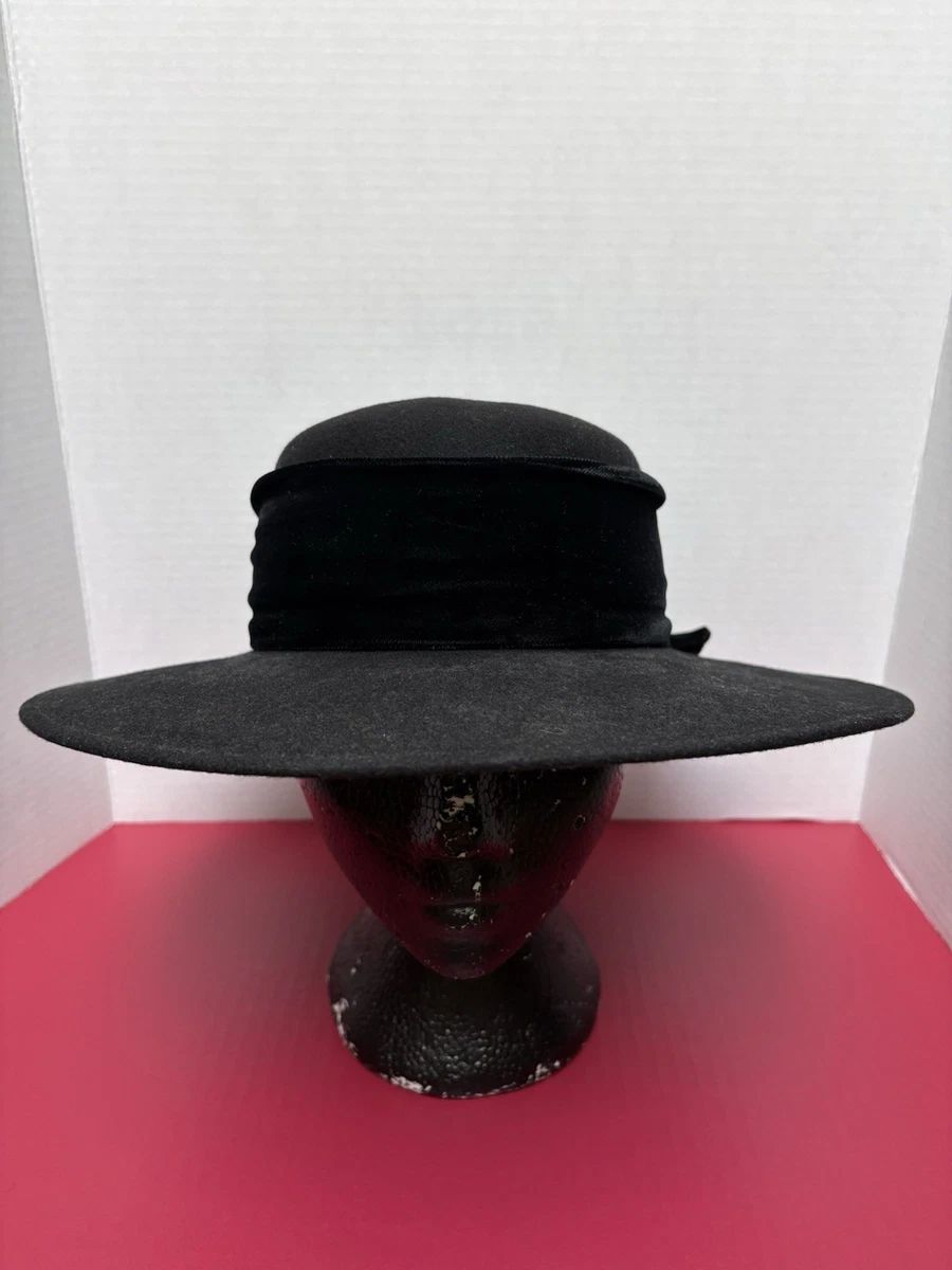 Vintage Bollman Fuchsia 100% Wool Cloche Hat • Black Veil Bow & Sequin Band Bollman Hat Indiana Women main image 4