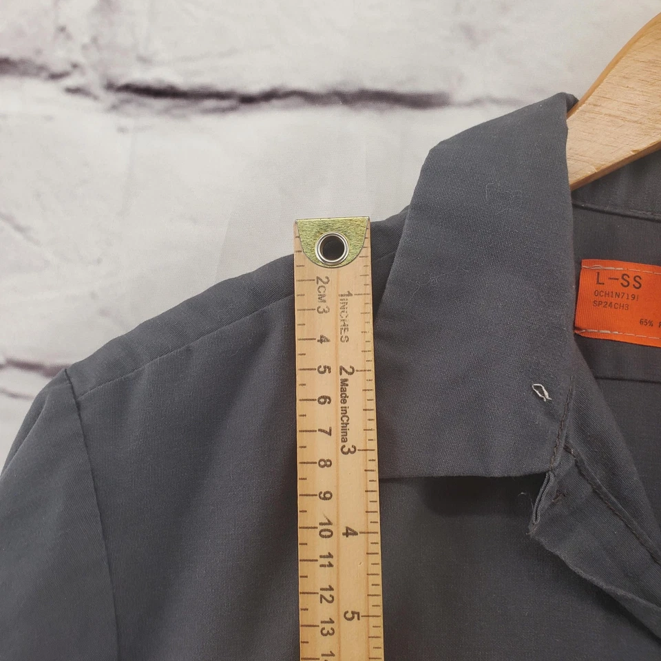 Lucky 13 Red Kap Shirt Mens Large Gray Pinup Racing Workwear Button Up - Image 4 of 4