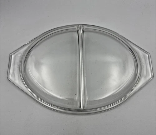 Vintage Pyrex Divided Casserole 945C 35 Lid / LID ONLY Clear Glass