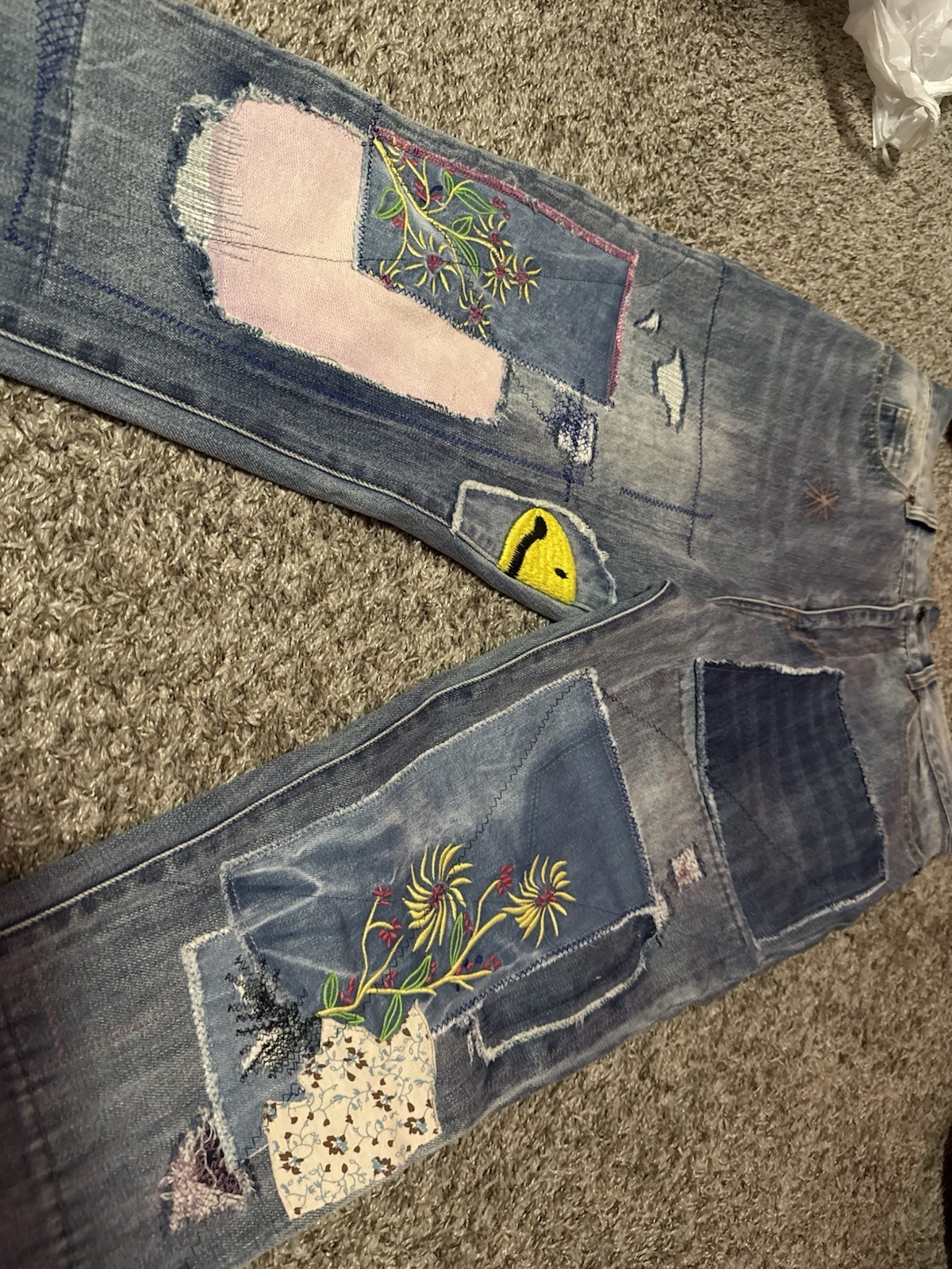 Kapital Kountry Patchwork Embroidered Distressed … - image 5