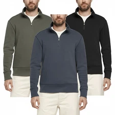 Banana Republic Heavy Quarter Zip Pullover Sweater Sizes S - 3XL Blue Black Gren