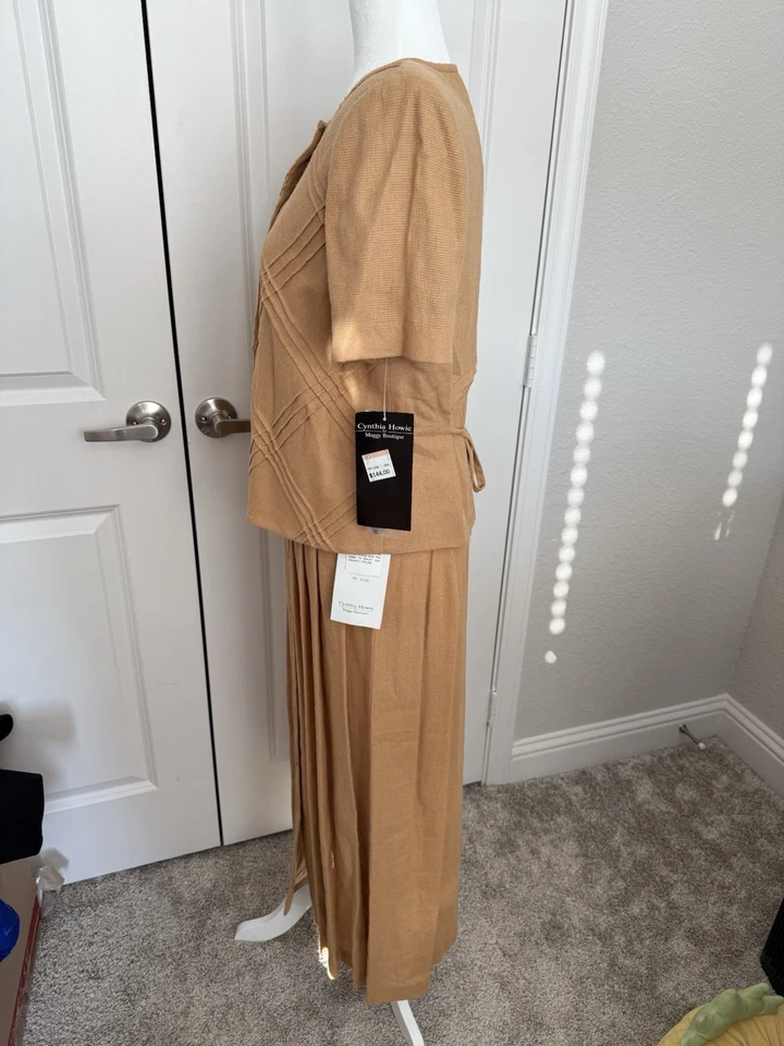 NWT Cynthia Howie Maggy Boutique Linen Suit Dress Women Size 8 Skirt Retail $144 - Image 4 of 4