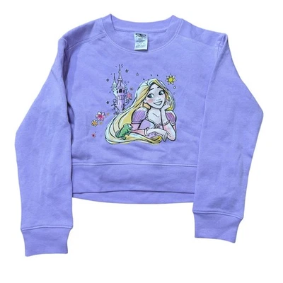 Disney Princess Rapunzel Tangled Purple Fleece Sweatshirt Size Small S 6-7 - Image 1 of 4