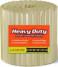 LAVEVE Corrugated Metal Garden Edging 6" x 20Ft, Landscape Edging Border for Law