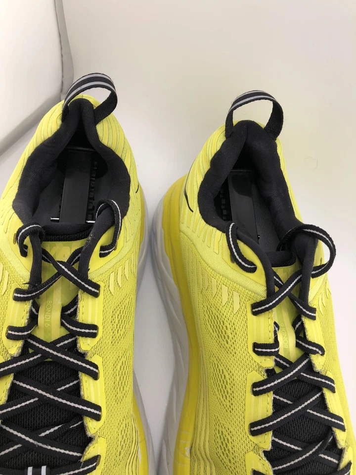 Hoka One One Bondi 6 Shoes Mens Size 10 Wide 2E Yellow Running Sneakers 1019271 - Image 3 of 4