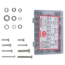 176 Pieces stainless steel Bolts and Nuts flat washers Kit M6 M8 M10 Durable