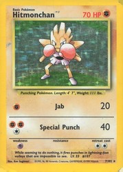 Hitmonchan 7/102 Base Set Shadowless Holo Rare