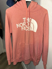 The North Face Women s M Pink Logo Fleece Pullover Hoodie Pockets Raglan