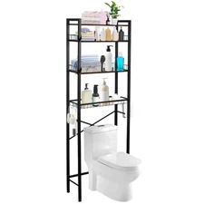 4-Tier Over the Toilet Storage Bathroom Shelf Rack Space Saver Organizer Adjust
