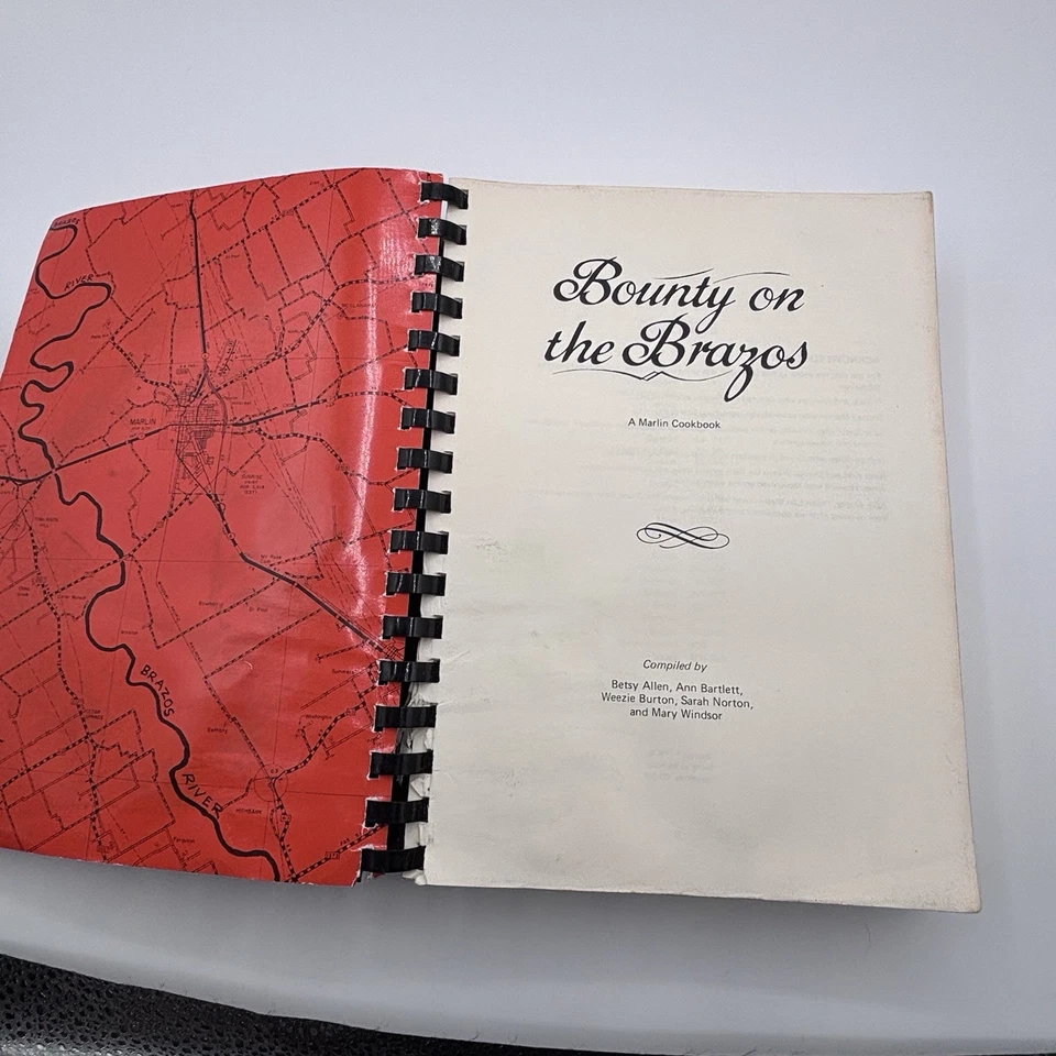Bounty on the Brazos Cookbook Marlin Texas Four Generations Family 1980 Vtg RARE - Imagem 2 de 4