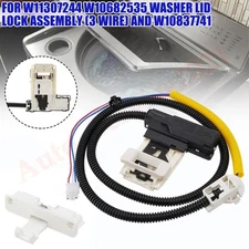 W11307244 W10682535 Washer Lid Lock Assembly 3-Wire with W10837741 Lid Strike