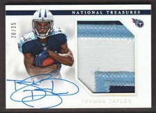 2017 National Treasure Football Rookie PhotoShoot PATCH AUTO Taywan Taylor 20/25