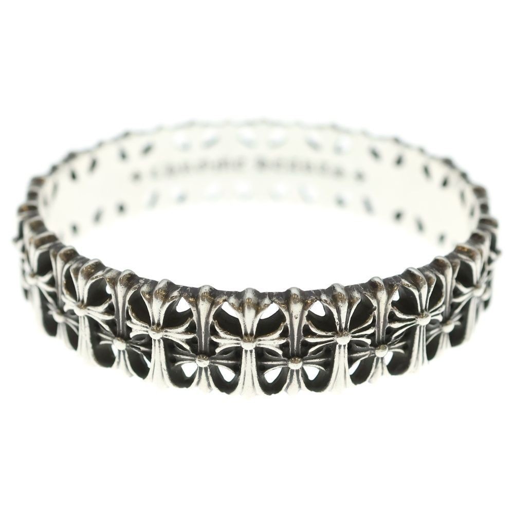 Chrome Hearts (クロムハーツ) Cross Bangle HB Authentic Chrome Hearts Cemetery Cross Bangle Bracelet Silver 925