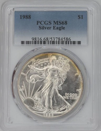 Photo of a 1988 American Silver Eagle from an eBay listing that sold on Jul 19, 2026