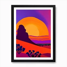 Desert Abstract Sunset Art Print Framed Wall Art Poster Canvas Print Picture