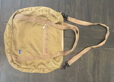 Lacoste Khaki Canvas Tote Bag Crossbody Strap Zip Top Crocodile Logo
