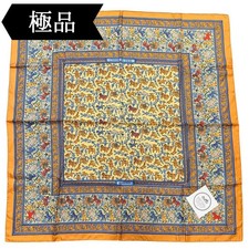 Hermes Carre 90 Silk Scarf Chasse en Inde Vintage Authentic Rare Classic