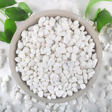6 LB White Rocks for Plants, 1/4"-3/4" White Pebbles, Decorative Stones for Vase