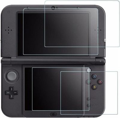 Screen Protector Compatible NEW 3DS XL, 4 Pcs Tempered Glass for Top Screen a...