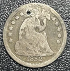 1852 Seated Liberty Half Dime H10c Holed Fine Details