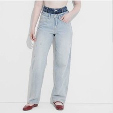 Women's Mid-Rise 90's Relaxed Straight Jeans - Wild Fable Light Blue 2 30239