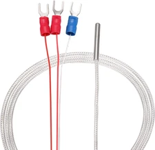 PT100 RTD Temperature Sensor Probe 3 Wires Cable Thermocouple Stainless Steel 10