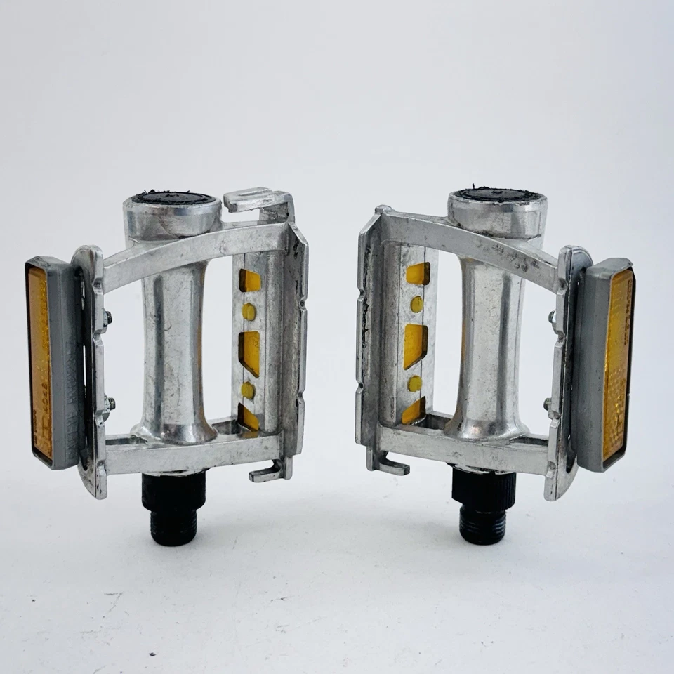 Pedales vintage SR Sakae SP-250 Eroica plateados planos Fixie Race 9/16 pulgadas A56 Foto 3 de 4