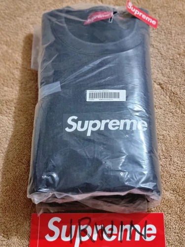 Sweat col rond Supreme Washed Box Logo noir ✅ L EN MAIN PRÊT À EXPÉDIER