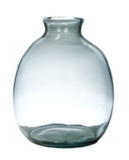 INNA-Glas Flaschenvase NERRASITA, mit Rillen, recycelt, klar, 26,5 cm, Ø 23,5 cm