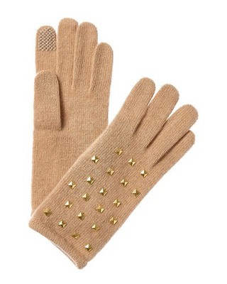 Portolano Studs Cashmere Tech Gloves Women's Brown
