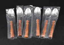 Set of 6 VTG Sir Lawrence Homestead Tablespoons Pine Handle Stainless