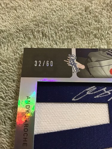 Autógrafo ""R"" SP auténtico Andy Laroche 2007 auténtico #/60 de los Dodgers - Imagen 4 de 5