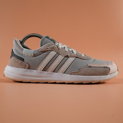 Adidas Women's Retrorun Running Sneakers Shoes FW9380 Beige Gray Size US