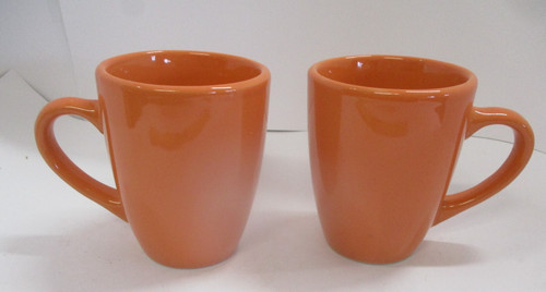 2 MyHome Orange Stoneware Coffee Mugs
