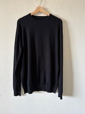 Men's Cotton Cashmere Sweater in Black Size XL