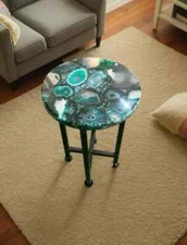 Green Agate Coffee Table, Center Table, Hallway Furniture For Home Decor