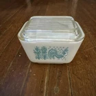 Pyrex Turquoise Amish Butterprint 501 B Refrigerator Dish w/ Lid 1.5 Cup