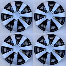 15 Set Of 4 Silver Black Wheel Covers Snap On Hub Caps Fit R15 Tire Steel Rim