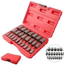 25Pcs Hex Head Multi-Spline Extractors Remove Tool Removes Broken Screws Bolts